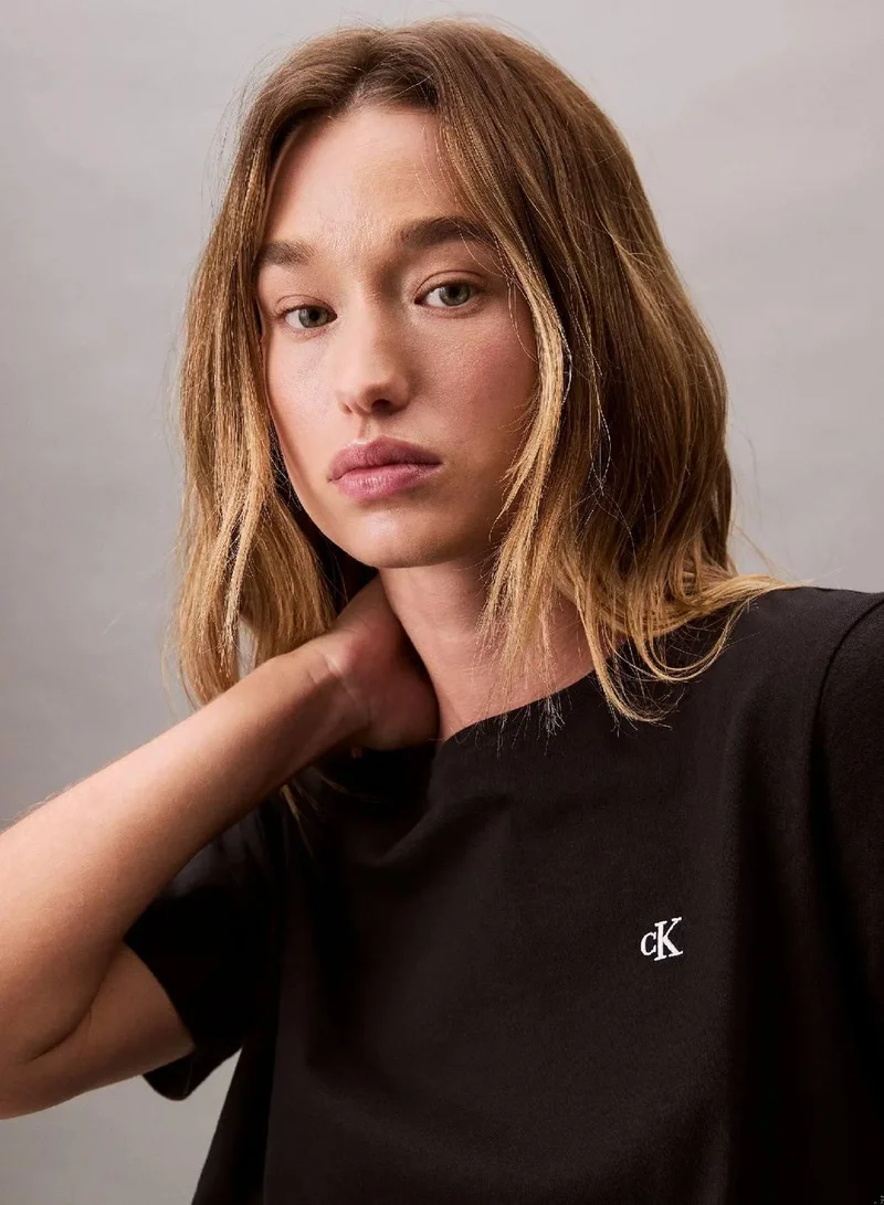 Calvin Klein Jeans Black Jersey T-Shirt for Women | Best Price UAE
