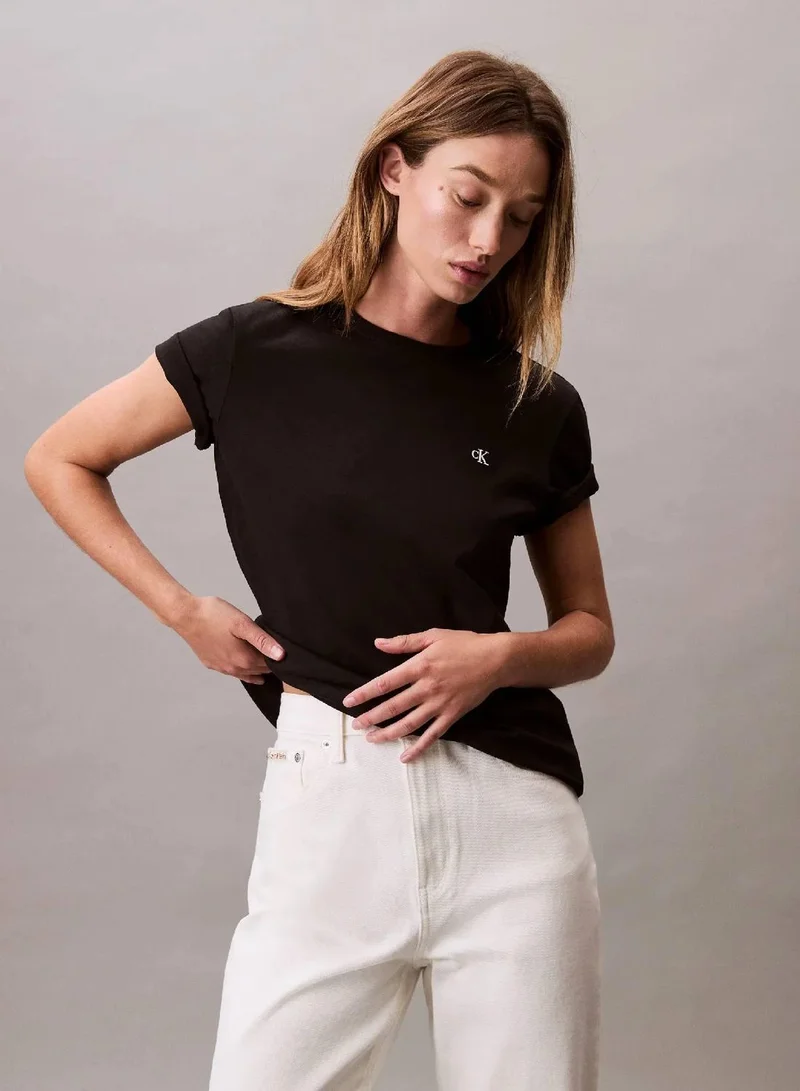 Calvin Klein Jeans Black Jersey T-Shirt for Women | Best Price UAE