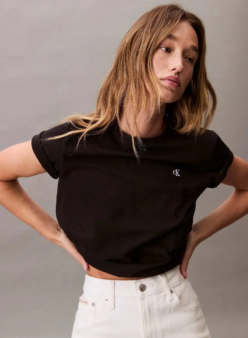 Calvin Klein Jeans Black Jersey T-Shirt for Women | Best Price UAE