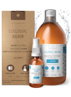 Premium Colloidal Silver 40Ppm 34 Fl Oz ● Optimal Concentration Formula, Smaller Particles, Better Results ● Laboratory Certified ● Liquid Silver Made In Eu ● Free Spray Bottle To Fill & Ebook
