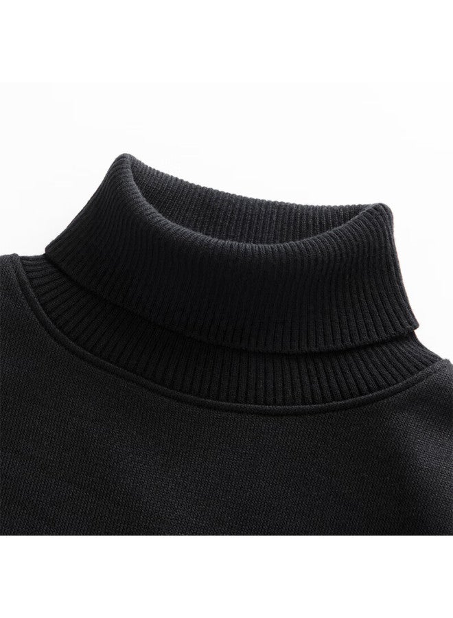 GENIOLAMODE Geniolamode Senma Group Turtleneck Sweater, Men's Inner Wear, Warm Base Layer, Knitted Sweater, Men's Wool Clothing, Black, M  - Image 2