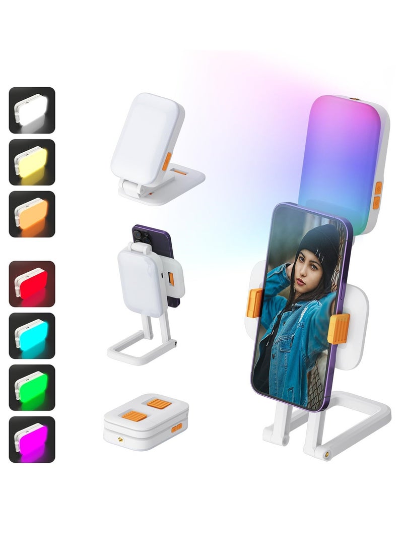 Barakah Portable 82 LED Selfie Light with 3 Modes and RGB, Foldable Phone Holder for Perfect Selfies, Vlogging and TikTok Videos - Image 1