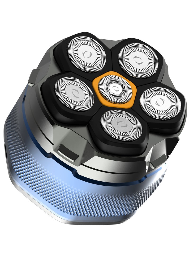 سمارتكس ماكينة حلاقة كهربائية للرجال، ماكينة حلاقة متعددة الوظائف للرأس الأصلع، ماكينة حلاقة للرأس الأصلع بشفرة 6D مزدوجة المسار مرنة، ماكينة حلاقة احترافية للرجال الأصلع IPX7 لاسلكية لحلاقة اللحية، للاستخدام الجاف والرطب - Image 1