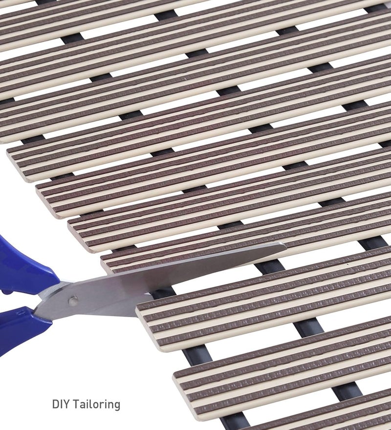 Obsessions Non-Slip Beige PVC Shower Mat for Bathrooms, 47x61 cm Safety & Style - Image 5