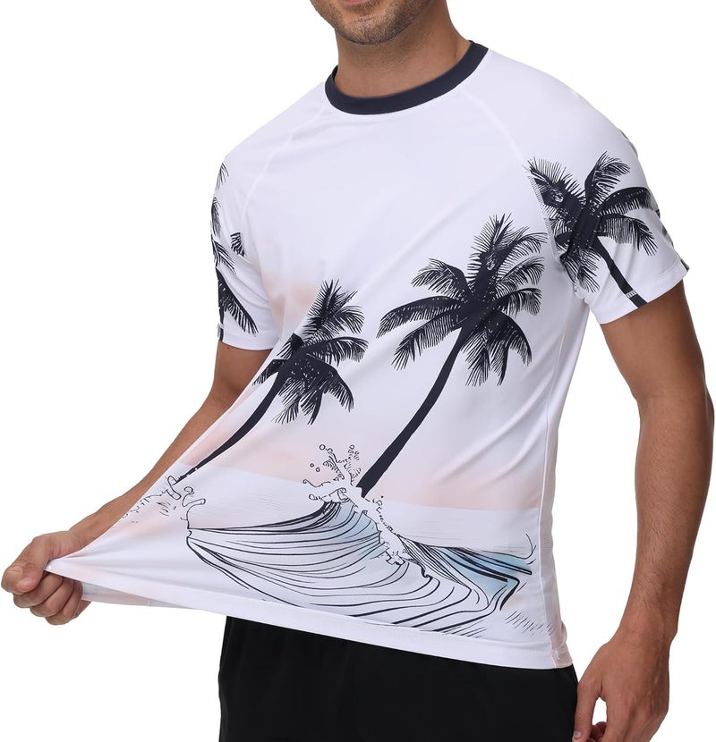 VAYAGER Men's Swim Shirts Rash Guard UPF 50+ T Shirts Quick Dry Loose Fit Water Surfing Shirt - Image 4