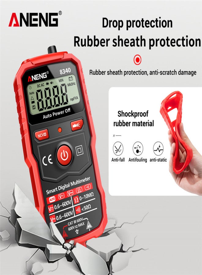 ANENG 8340 Smart Digital Multimeter Auto Recognition 1999 Counts Voltmeter Electric Test Pen with Backlight Screen Flashlight NCV Induction AC DC Voltage Resistance Breakpoint Live Wire Testing - Image 5