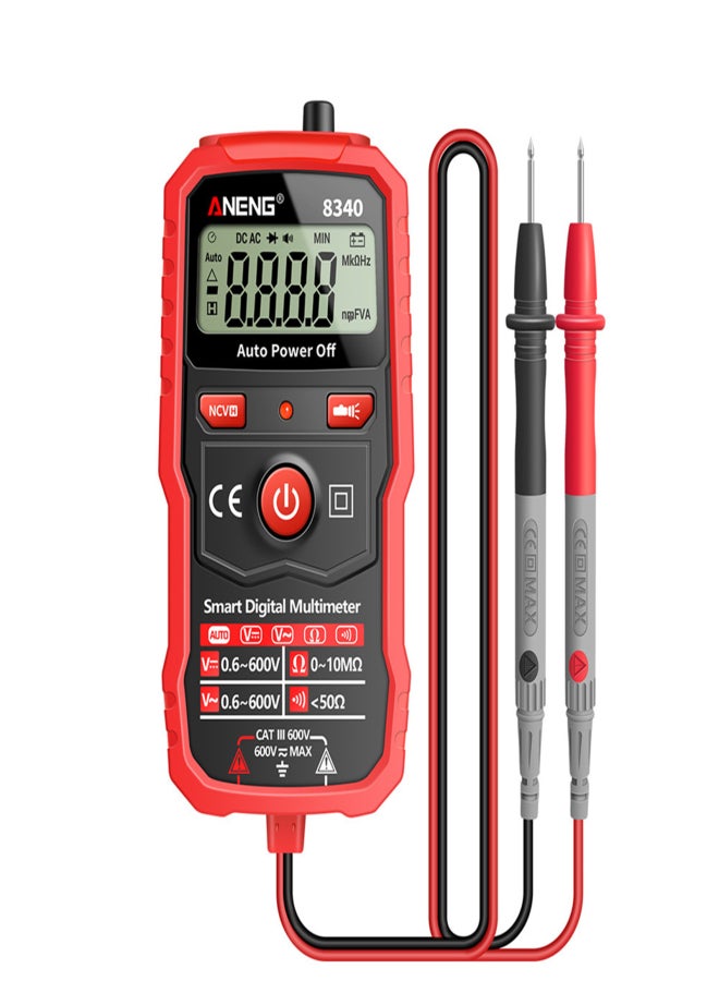ANENG 8340 Smart Digital Multimeter Auto Recognition 1999 Counts Voltmeter Electric Test Pen with Backlight Screen Flashlight NCV Induction AC DC Voltage Resistance Breakpoint Live Wire Testing - Image 1
