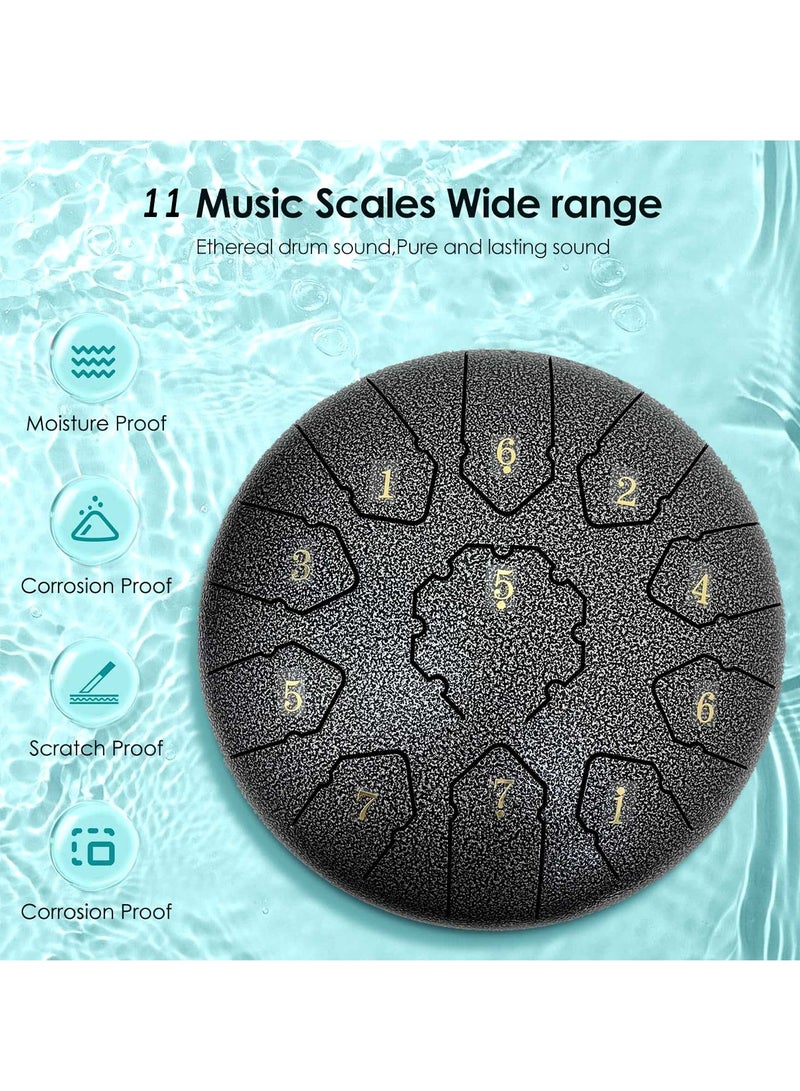 Toyland درام لسان فولاذي 10 بوصة 11 نغمة طنجرة درام بمفتاح دو مجموعة درام فولاذية مع عصي درام ملصقات نوتة أصابع حامل مطرقة وحقيبة عرض - Image 5