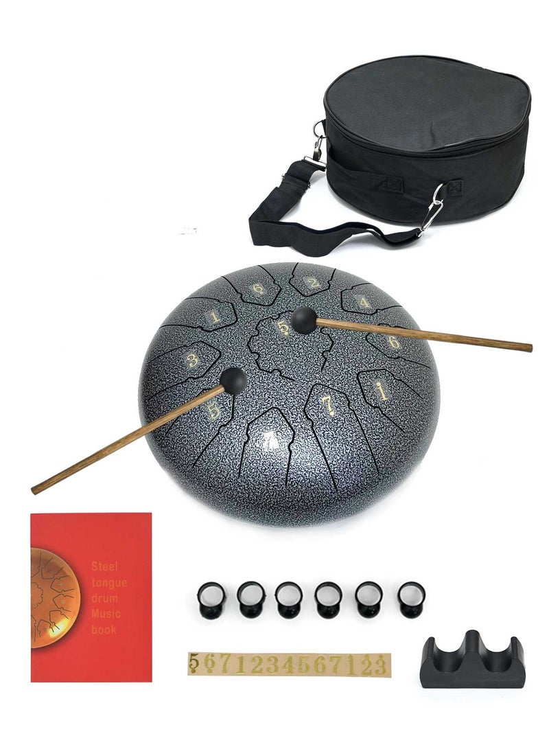 Toyland درام لسان فولاذي 10 بوصة 11 نغمة طنجرة درام بمفتاح دو مجموعة درام فولاذية مع عصي درام ملصقات نوتة أصابع حامل مطرقة وحقيبة عرض - Image 1