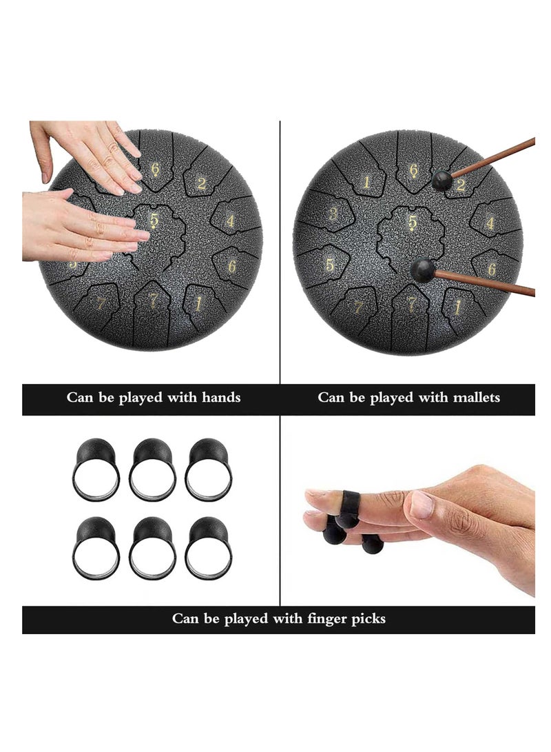 Toyland درام لسان فولاذي 10 بوصة 11 نغمة طنجرة درام بمفتاح دو مجموعة درام فولاذية مع عصي درام ملصقات نوتة أصابع حامل مطرقة وحقيبة عرض - Image 3