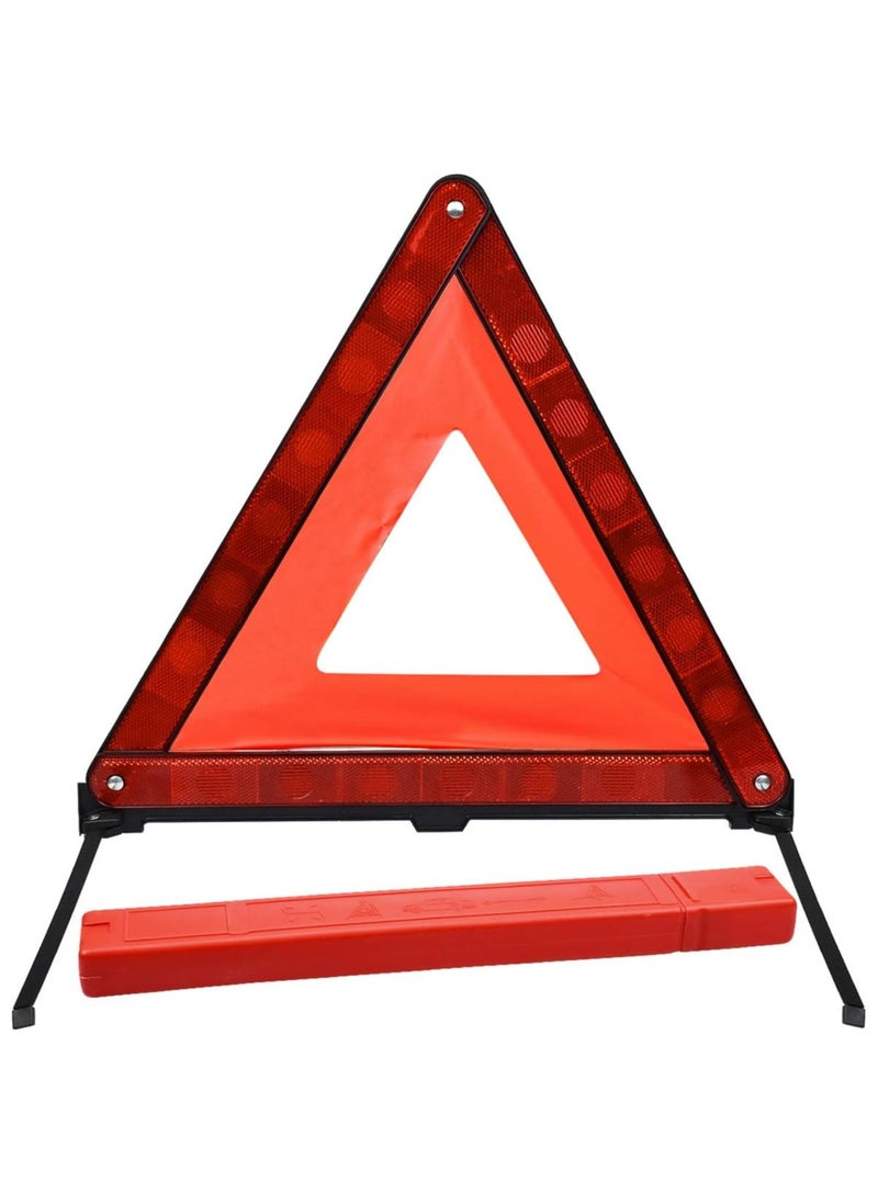 Festive Gallery - Warning Triangle Reflective Safety Emergency Triangle Foldable Road Warning Triangle EU Roadside Hazard Alert Signs with Storage Box for Car Emergencies Accessories - Image 1