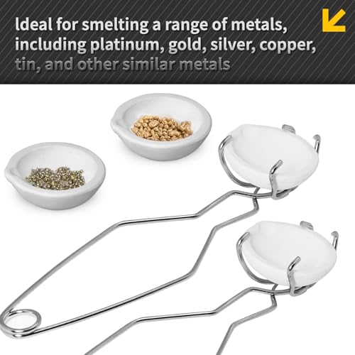 LAIAMER 7pcs Graphite Metal Melting Casting Kit, Including 2 Crucible Tongs, 5-in-1 Graphite Casting Ingot Mold, 4 Quartz Crucibles, Melting Metals Like Gold and Silver - Image 4