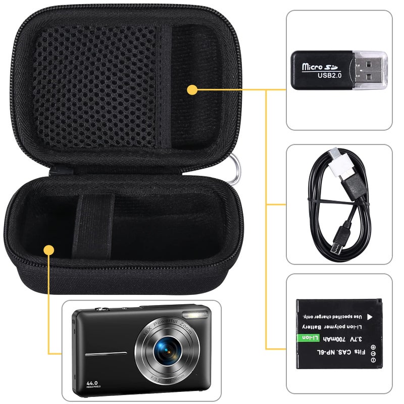 co2CREA Hard Case Compatible with CAMKORY/Lecran/KODAK PIXPRO/VAHOIALD/AiTechny Digital Camera Video Camera, Black - Image 3