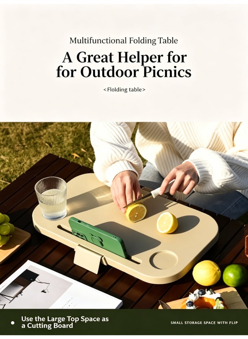 Collapsible Picnic Basket with Tray Lid, Portable PP Storage Box for Camping &  Outdoor - Image 2