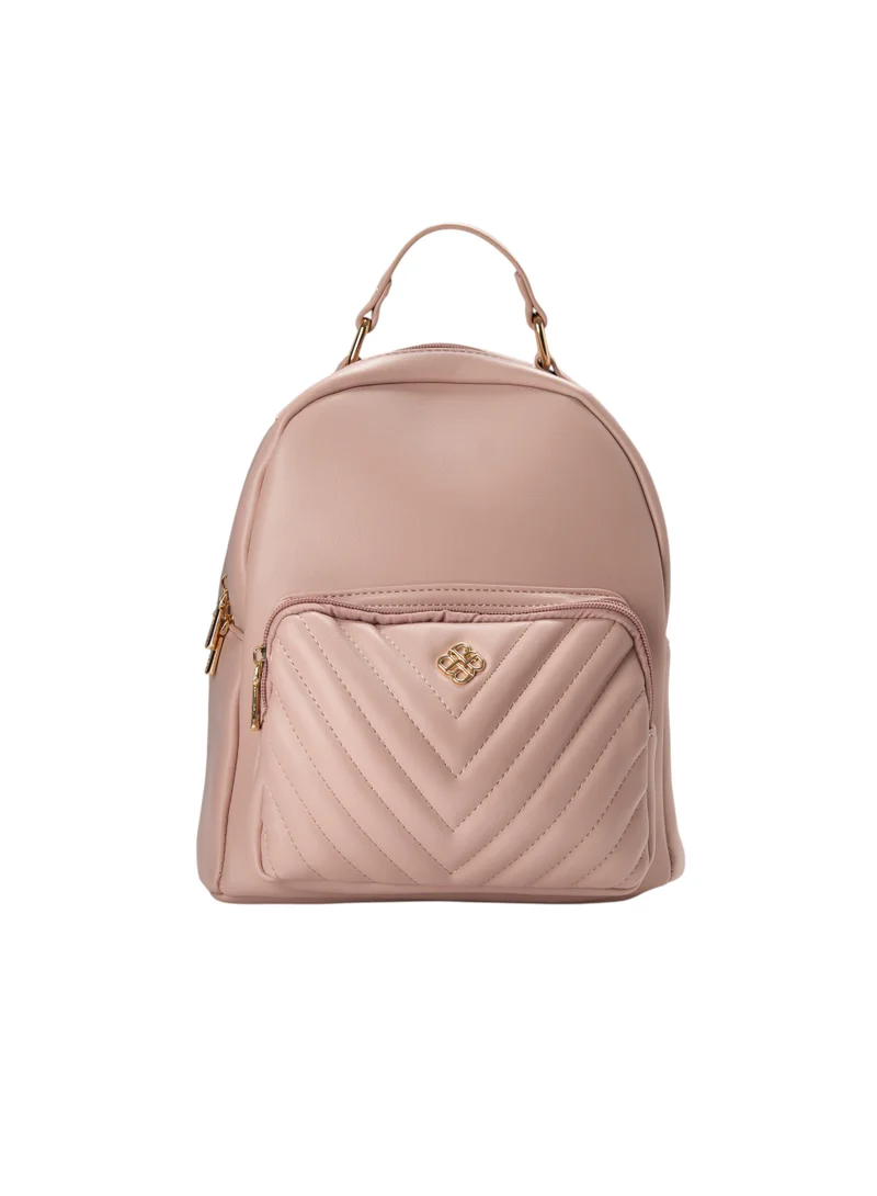 Bata Quilted Top Handle Backpack Pink