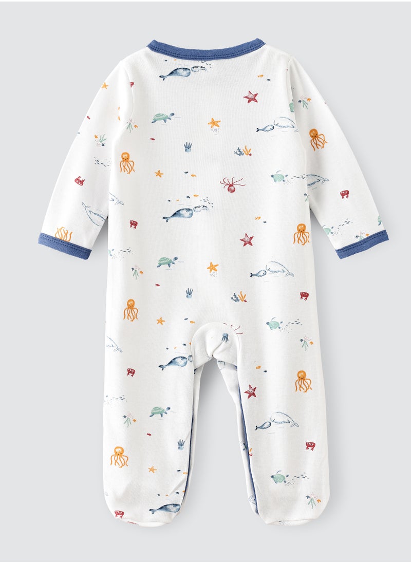Tiny Hug Newborn Boy's Sleep Suit with Mittens, Soft and Comfortable Sleepwear for Baby Boys  - Image 2