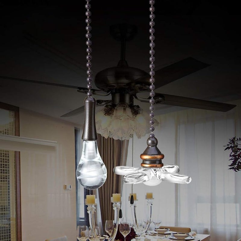 أداة تمديد سلسلة مروحة السقف العتيقة - موصل خرزي زخرفي - قطعتان - Image 3