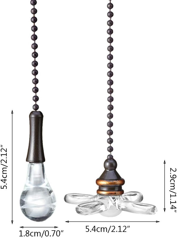 أداة تمديد سلسلة مروحة السقف العتيقة - موصل خرزي زخرفي - قطعتان - Image 4