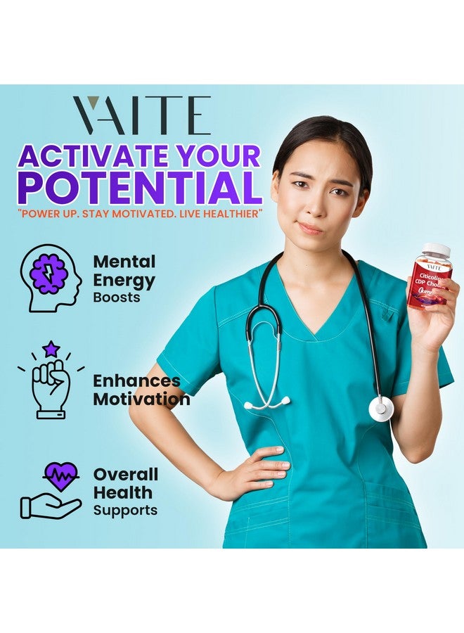 VAITE مكملات سيتيلكولين 1000 ملغ - كولين CDP لدعم الدماغ، الذاكرة، التركيز والأداء العقلي - يساعد في الحفاظ على الوضوح والتركيز - للبالغين - غير معدّل وراثيًا، نباتي، 60 حبة جيلاتينية - Image 2