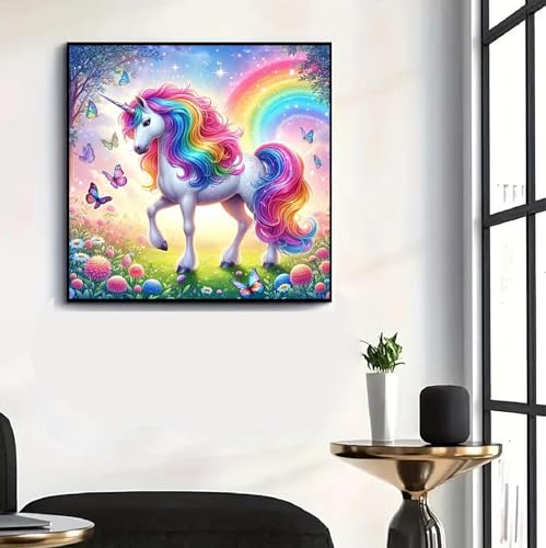 MOMDEDP Unicorn Diamond Art Kits for Adults,5D Animal Diamond Painting Kits for Beginner,DIY Diamond Crystal Rhinestones Painting Kits for Home Wall Decor Gift 12 X 12inch Butterfly - Image 2