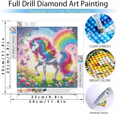 MOMDEDP Unicorn Diamond Art Kits for Adults,5D Animal Diamond Painting Kits for Beginner,DIY Diamond Crystal Rhinestones Painting Kits for Home Wall Decor Gift 12 X 12inch Butterfly - Image 3
