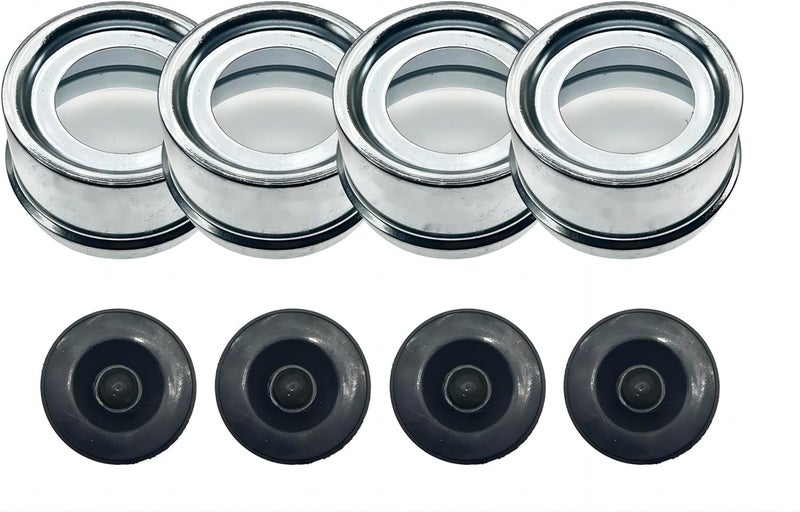 HCLLPS Trailer Axle Dust Cap Cup Grease Cover & Plug - 1.98" (4 Pack) - Image 1