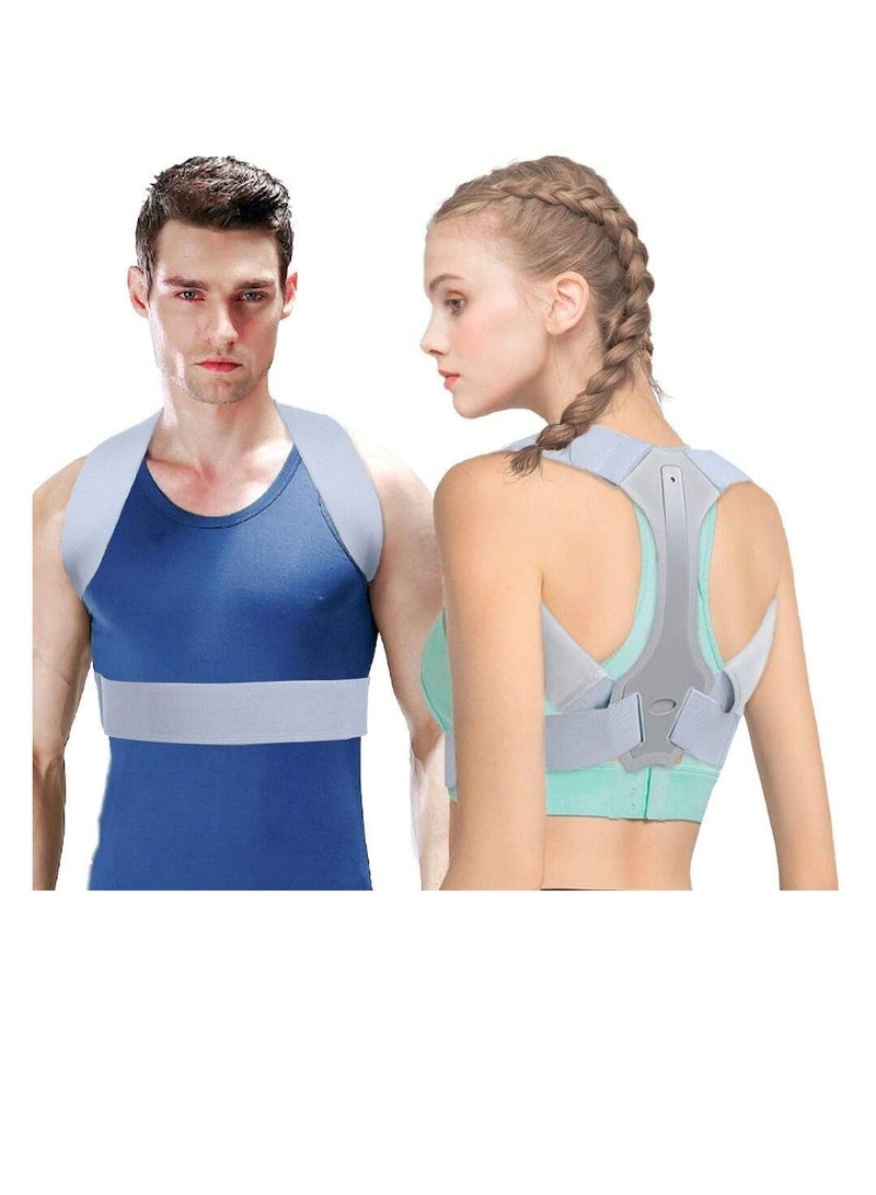 Generic Adjustable Posture Corrector for Men and Women, Breathable Back Brace Belt, Pain Relief for Neck and Shoulders, Elastic Memory Foam Support, Lightweight and Comfortable (L: 33-37")  - Image 1