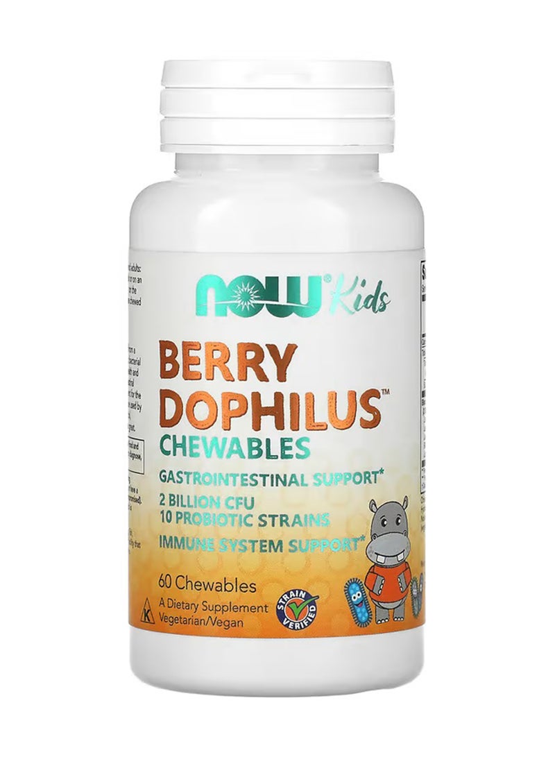 Now Foods BerryDophilus Gastrointestinal Support Dietary Supplement - 60 Chewables - Image 1