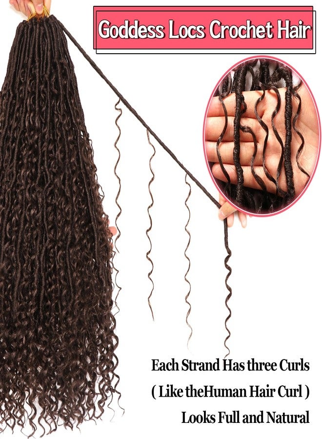 AMUMI Goddess Locs Crochet Hair-24 Inch 8 Packs Boho Faux Locs Crochet Hair for Black Women Pre Looped Soft Locs with Curly Ends (#4, 24 Inch(Pack of 8)) - Image 5