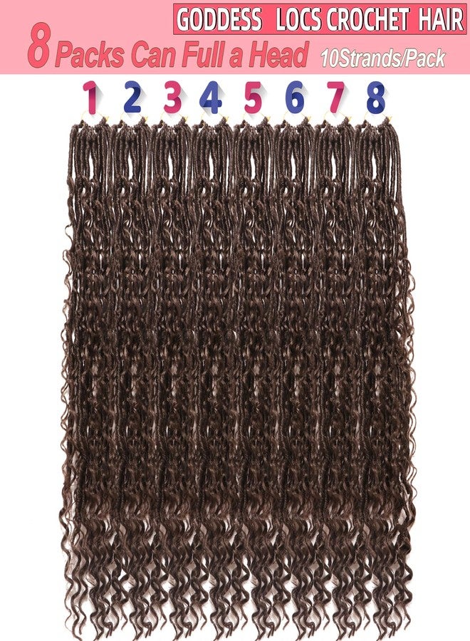 AMUMI Goddess Locs Crochet Hair-24 Inch 8 Packs Boho Faux Locs Crochet Hair for Black Women Pre Looped Soft Locs with Curly Ends (#4, 24 Inch(Pack of 8)) - Image 4