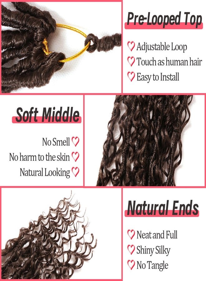AMUMI Goddess Locs Crochet Hair-24 Inch 8 Packs Boho Faux Locs Crochet Hair for Black Women Pre Looped Soft Locs with Curly Ends (#4, 24 Inch(Pack of 8)) - Image 3