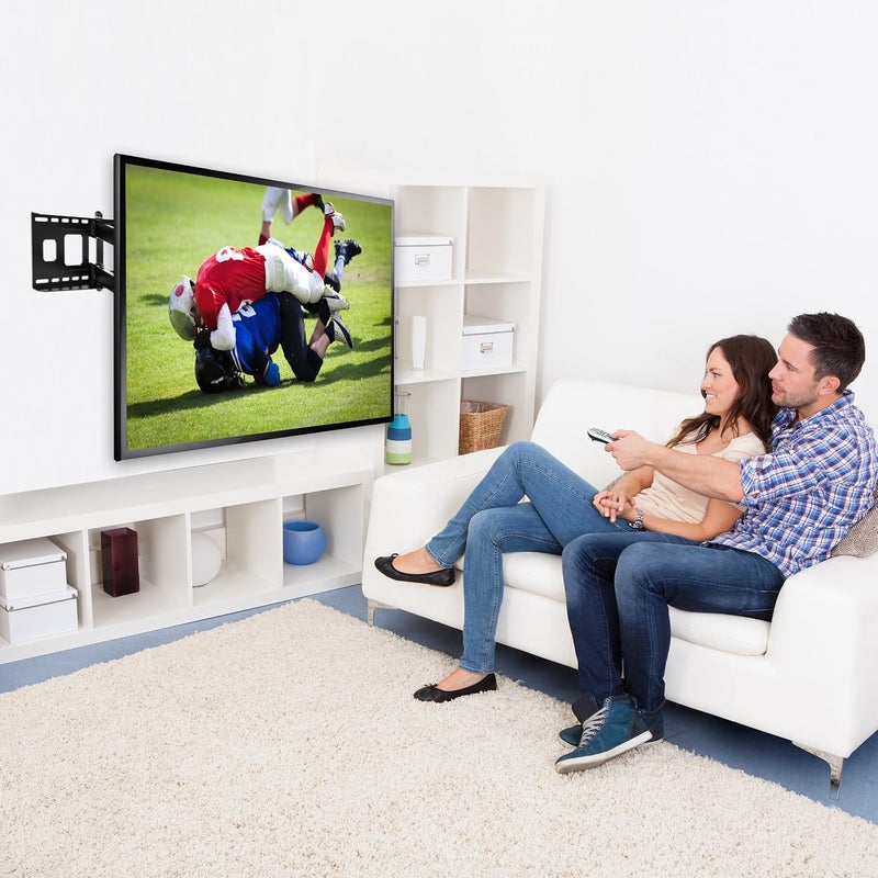 تي في حامل تلفزيون جداري متحرك بالكامل مقاس 32–65 بوصة، قاعدة تثبيت قوية قابلة للدوران والإمالة مع ذراع تمديد للشاشات LED وLCD وPlasma - Image 2