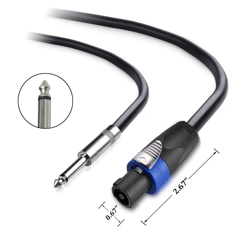 ROCMUZZK 2 Pack 30ft Speakon to 1/4 Inch Male Speaker Cable, 30 feet 6.35mm Stereo Audio Connection Cord, 12 Gauge AWG Wires - Image 2