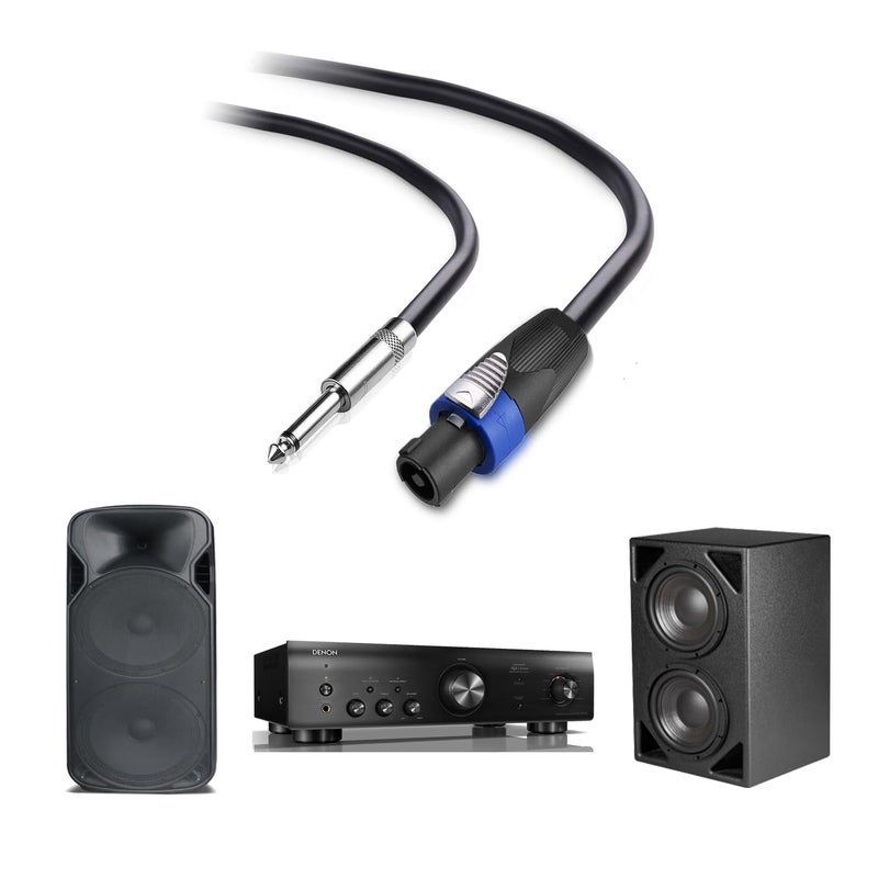 ROCMUZZK 2 Pack 30ft Speakon to 1/4 Inch Male Speaker Cable, 30 feet 6.35mm Stereo Audio Connection Cord, 12 Gauge AWG Wires - Image 5