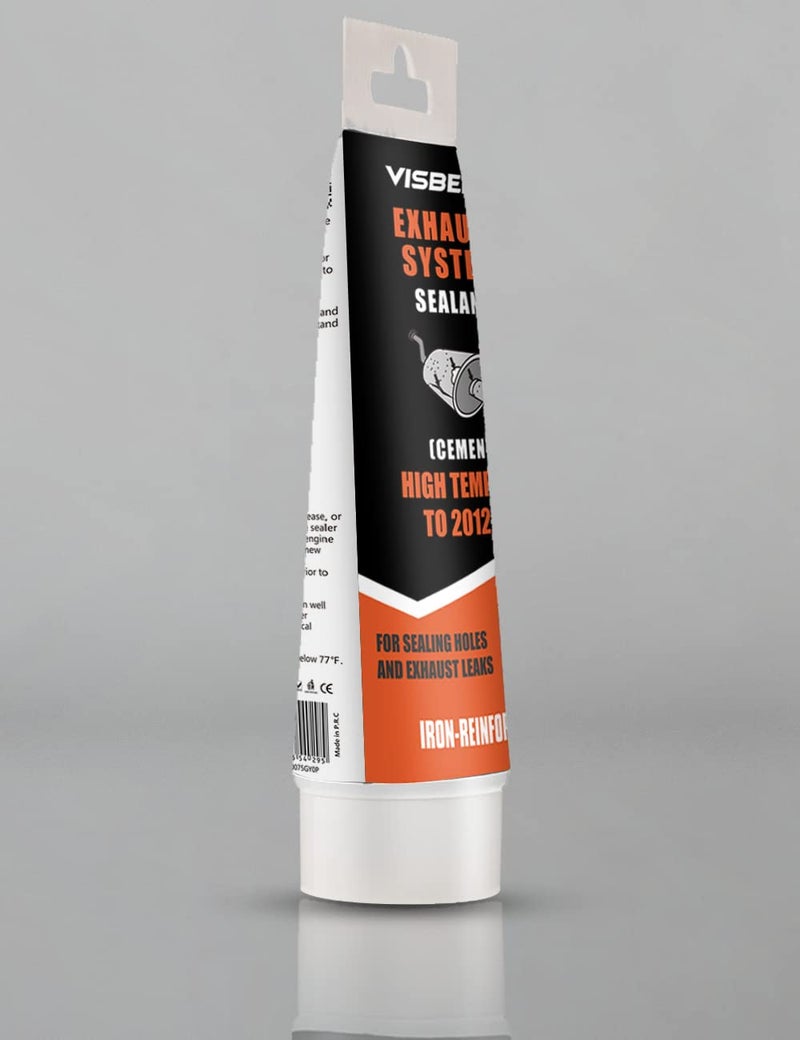 Visbella Auto Vehicle Exhaust System Sealant, Non-Slumping Professional Repair Crack Adhesive Super Glue Sealer for Car Mufflers, Tailpipes, Catalytic Converters (Tube, Gram, 75) - Image 2