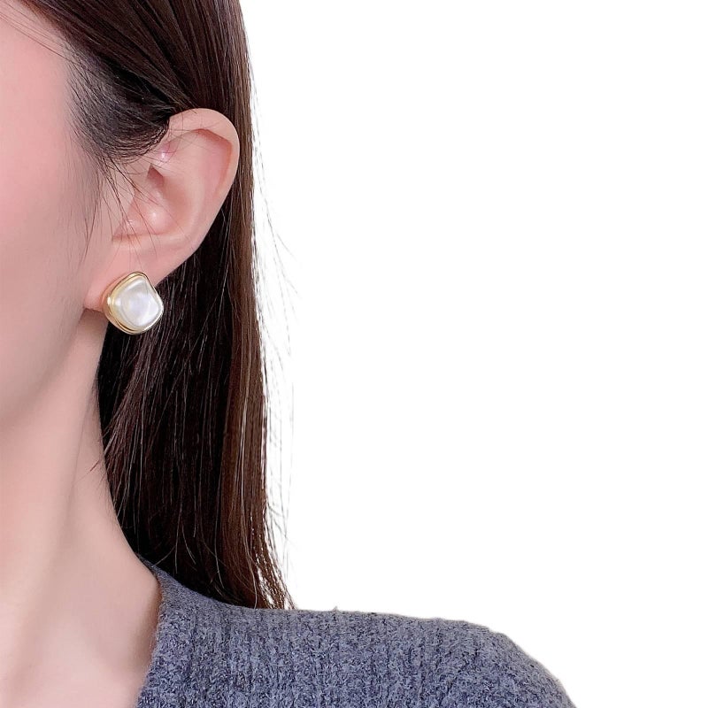 Pearl Earrings with Rhinestone Detail and 925 Sterling Silver Lightweight Non Pierced Jewelry for Women and Daily Wear - NADI - Image 4