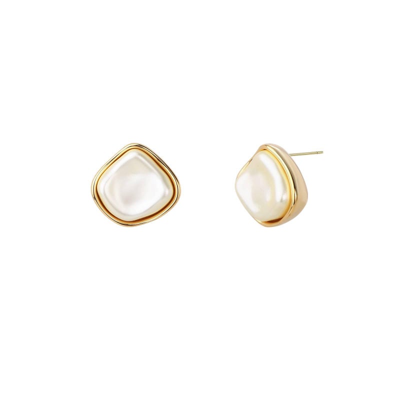 Pearl Earrings with Rhinestone Detail and 925 Sterling Silver Lightweight Non Pierced Jewelry for Women and Daily Wear - NADI - Image 2