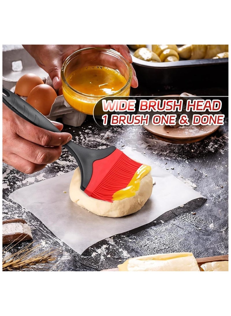 BJM 2PCS-Large Silicone Basting Pastry Brush -Extra Wide Silicone Basting Brush for Grilling,Heat Resistant Brushes Spread Oil Butter Sauce for Cooking Baking BBQ,Dishwasher Safe - Image 3