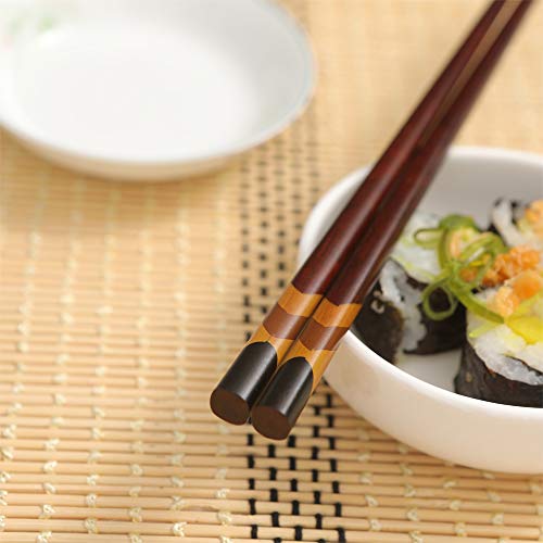 HuaLan Japanese Natural Wood Chopstick Set Reusable Classic Style Chopsticks Non-slip Design Chop Sticks 5 Pairs Gift Set - Image 2