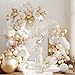 NUTTYBASH White and Gold Balloon Arch Kit Double Stuffed Metallic Champagne Gold and White Balloon Garland Kit for Wedding Birthday Baby Shower Gender Reveal Bridal Decorations - Image 2
