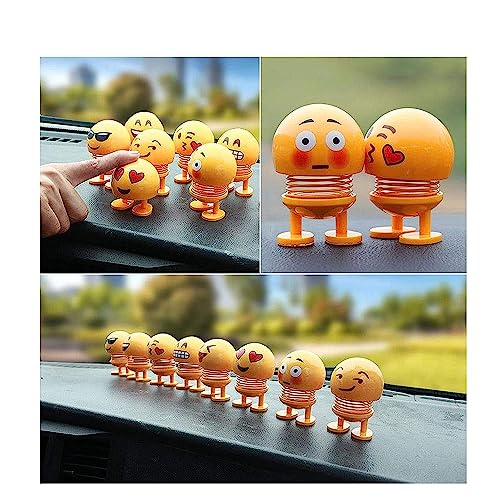TANTRA Spring Cute Smiley Doll Car Ornament Interior Dashboard Decor Bounce (Pack of 6) (Yellow) - Image 3