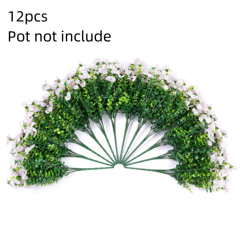 HyeFlora Artificial Fake White Flowers Plants for Outdoor Winter Christmas Decoration  12 Bundles Faux Silk Daisies UV Resistant Look Real for Outside Planter Pot Porch Yard Patio Garden - Image 3
