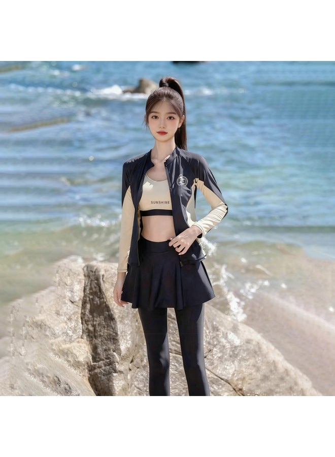 Plus Size Swimsuit For Women  New Style Split Long-sleeved Pants Sun Protection Conservative Surfing Snorkeling Jellyfish Diving Swimsuit