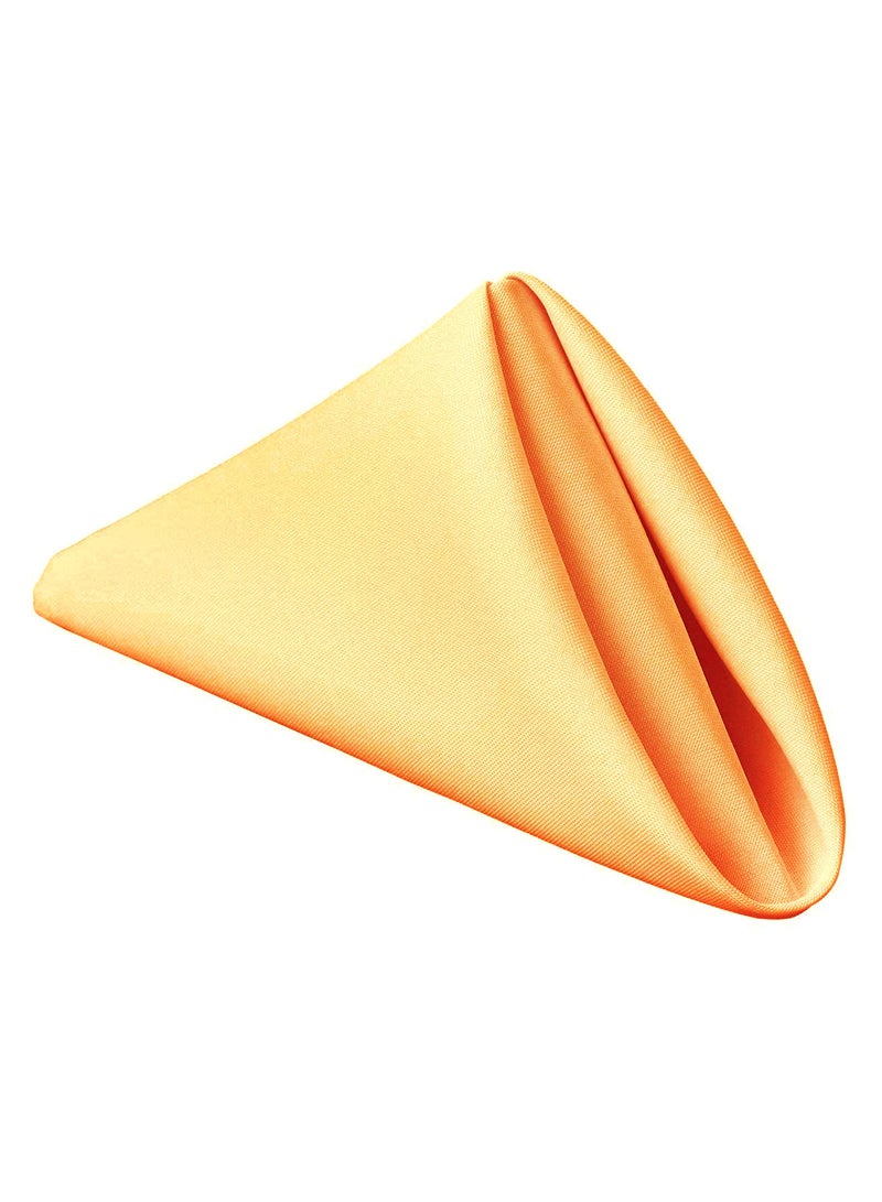 Generic 50 x 50cm Solid Polyester Cloth Washable YellowNapkins for Wedding Party Hotel Restaurant Dinner Family Gatherings,Set of 4 - Image 4