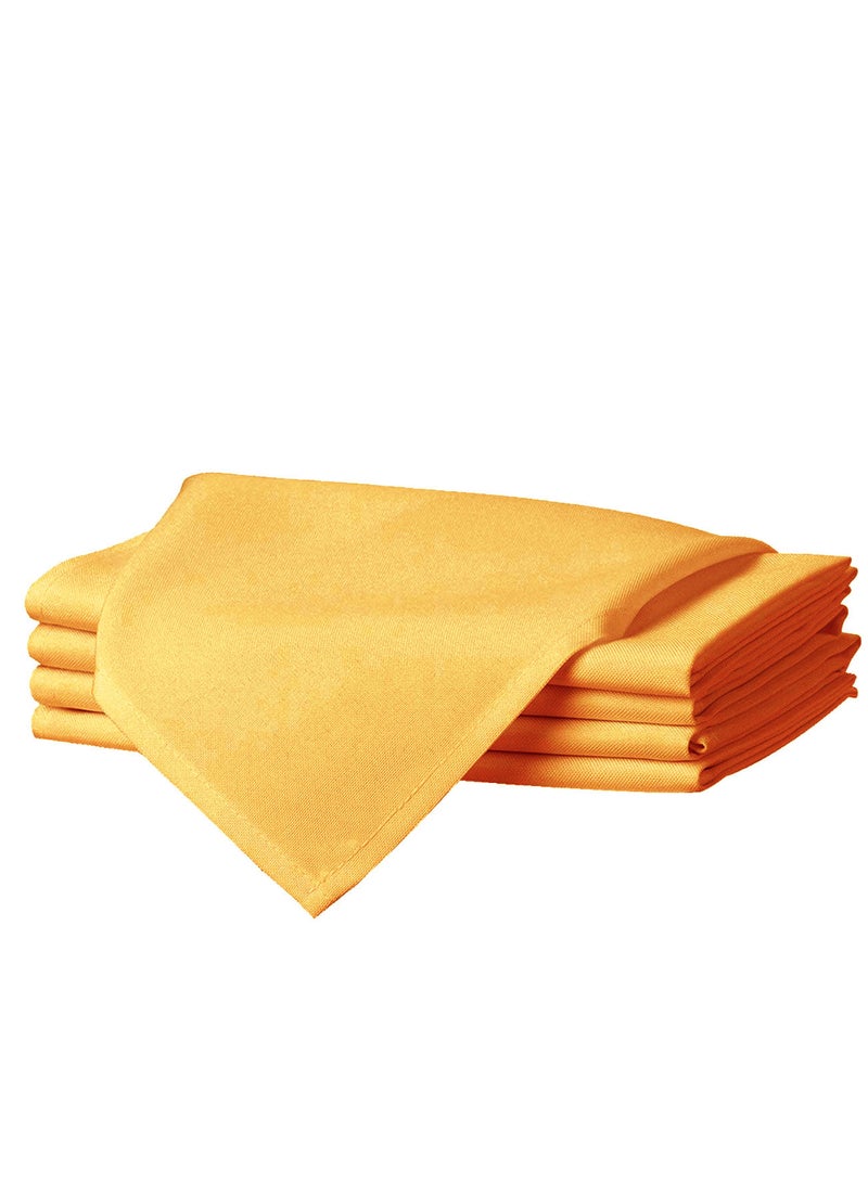 Generic 50 x 50cm Solid Polyester Cloth Washable YellowNapkins for Wedding Party Hotel Restaurant Dinner Family Gatherings,Set of 4 - Image 3