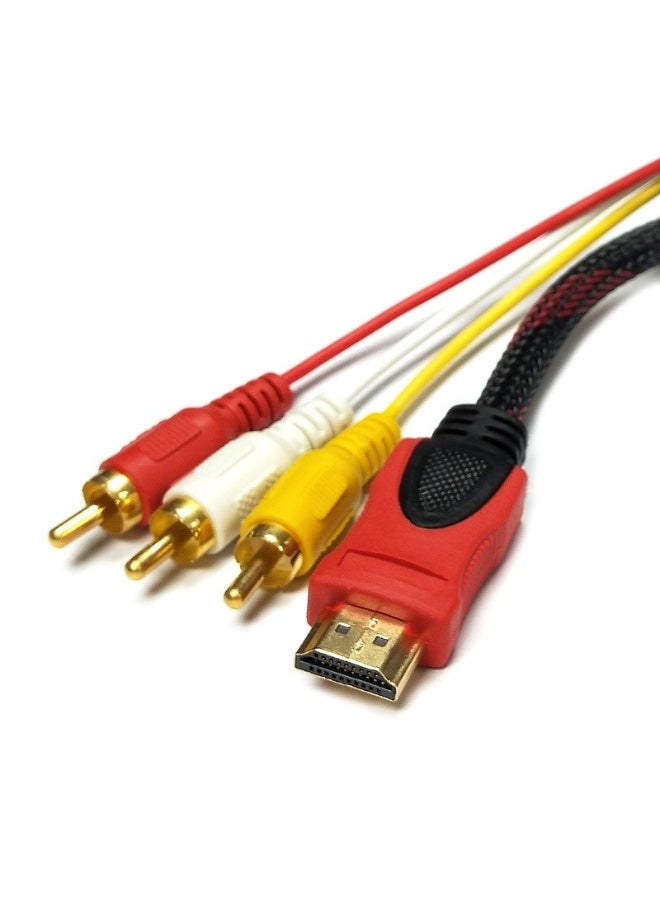 HDMI To RCA Video Audio AV Cord Multicolour - Image 1