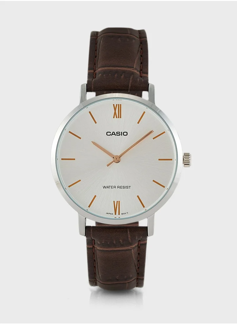 CASIO Pu Strap Analog Watch