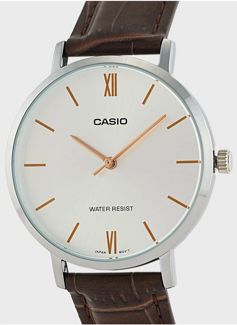 CASIO Pu Strap Analog Watch