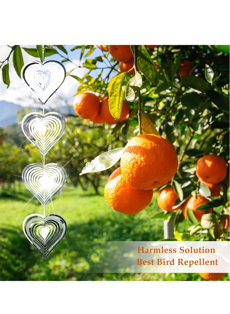 طقم أقراص طرد الطيور المعدنية الهولوجرافية عالية الانعكاس وجهيًا لتكون مرآة الطيور للنوافذ دواليب لامعة للدفاع عن الطيور في الهواء الطلق لأجهزة الزينة في الحديقة مع 4 خيوط - Image 3