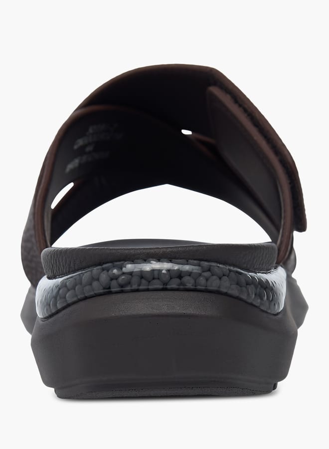 Le Confort Mens Solid Cross Strap Slip-On Sandals  - Image 4